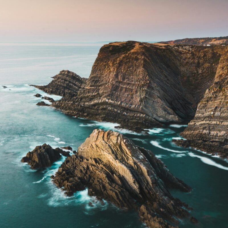 Coastal cliffs and ocean